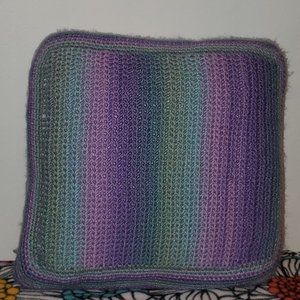 Crochet Pastel Ombre Square Throw Accent Pillow